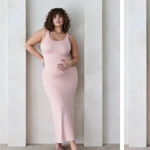 Maternity Elle Pink Sleeveless Bodycon Midi Dress
